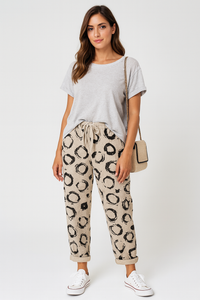 Vintage Gestreepte Casual Broek voor Dames