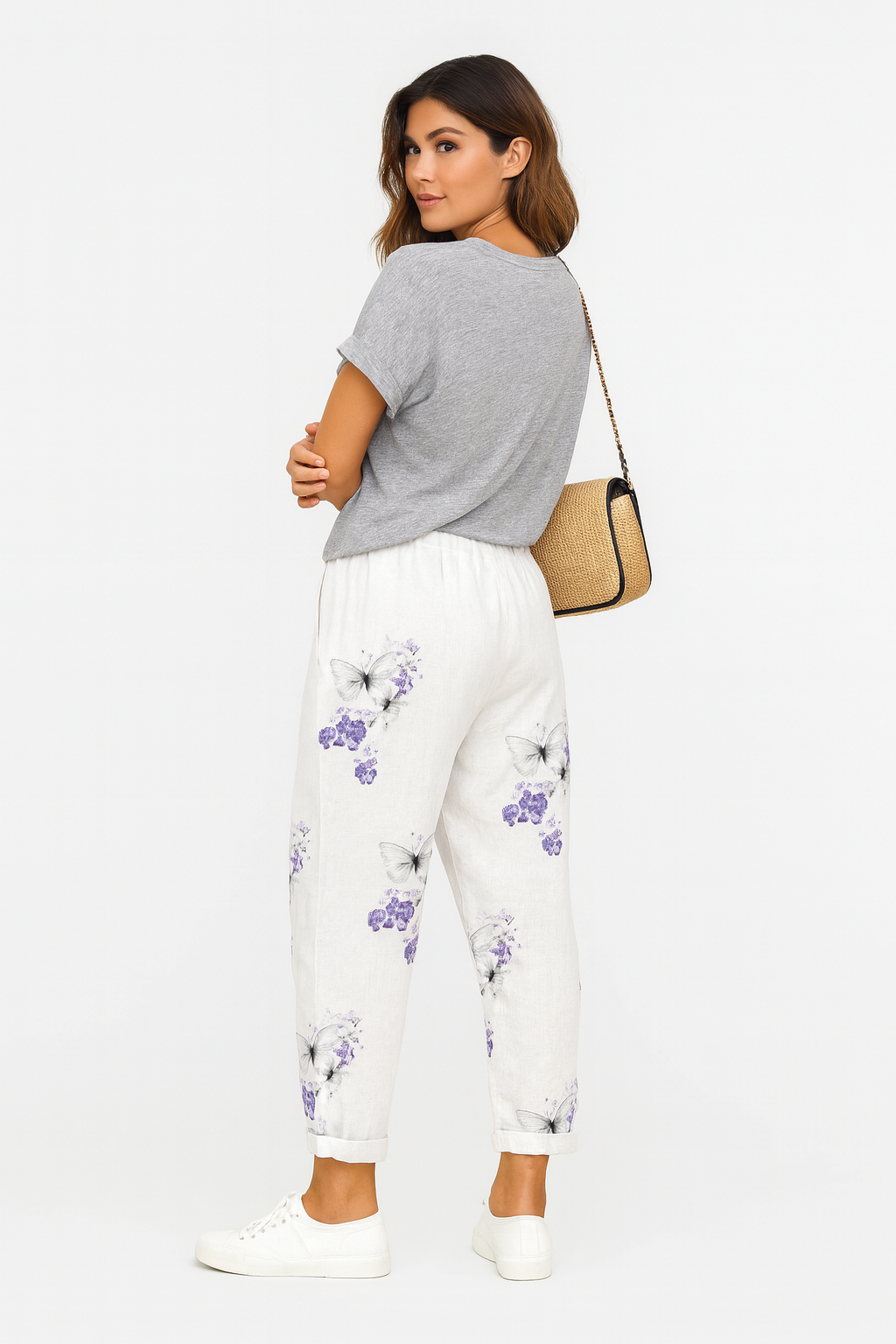 Vintage Gestreepte Casual Broek voor Dames