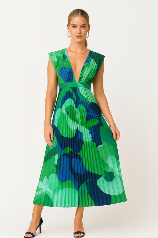Valencia | Vloeiend Silhouet Gedrapeerde Maxi-jurk