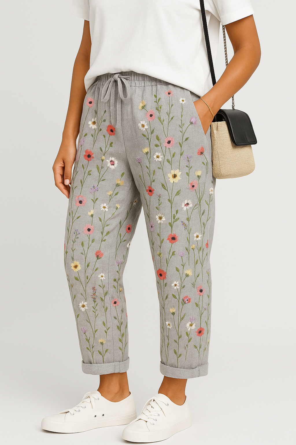 Vintage Gestreepte Casual Broek voor Dames