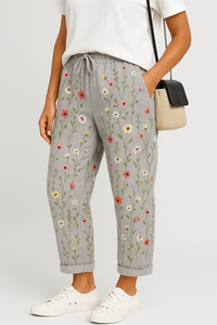 Vintage Gestreepte Casual Broek voor Dames